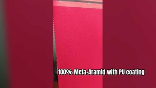 Bahan: 100% Meta‑Aramid dengan lapisan PU Berat: 280gsm Lebar: 150cm Warna: Merah