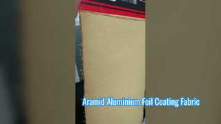 Aramid Aluminium Foil Coating Lebar Kain: 150cm Berat: 550gsm Warna: Kuning mentah