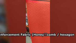 Kain Penguat Aramid (pola jacquard sisir madu/segi enam, oranye)