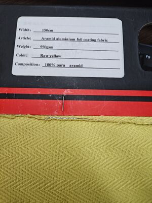Kain Pelapis Aluminium Foil Aramid dengan Kekuatan Tarik Tinggi Tahan Api dan Tahan Suhu Tinggi