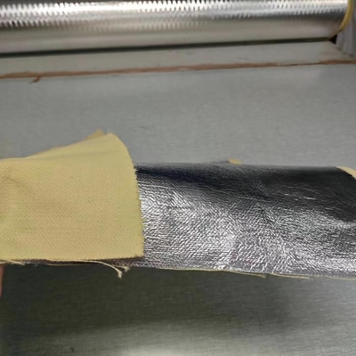Warna Alami 100% Para Aramid Aluminized Fabric Tenun Satin
