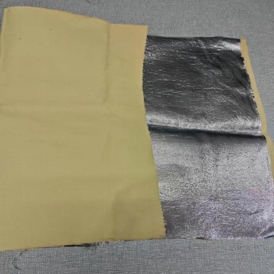 Warna Alami 100% Para Aramid Aluminized Fabric Tenun Satin