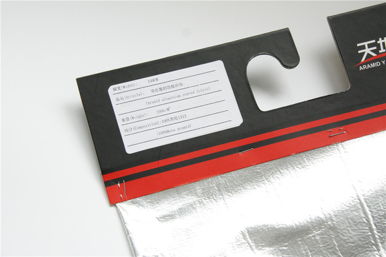 Putih Alami 100% Meta Aramid Aluminized Fabric Twill Tenun