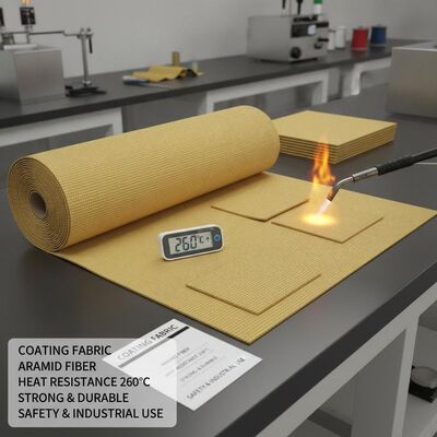 Lapisan Kain Aramid Kain Ketahanan panas 260 derajat Bahan tahan lama yang kuat Ideal untuk pakaian keselamatan dan industri