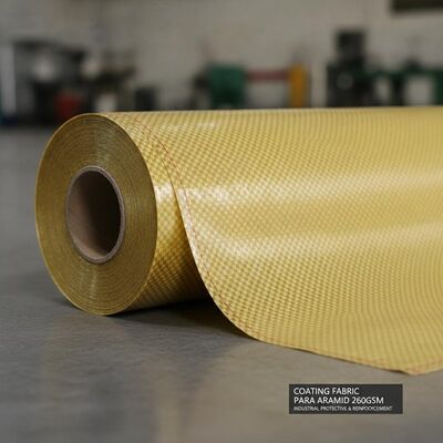 Kain Pelapis Kain Para Aramid 260GSM Fleksibilitas Tinggi Digunakan dalam Alat Pelindung Industri dan Solusi Penguatan