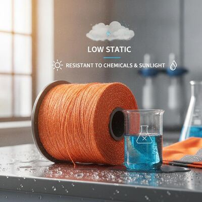 Tahan terhadap bahan kimia dan sinar matahari benang modacrylic sintetis menawarkan rendah statis pembentukan dirancang untuk keselamatan dan pakaian pelindung