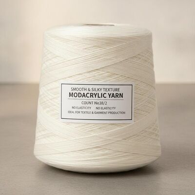 Tekstur halus dan sutra Jumlah benang modacrylic Ne38 2 Tidak ada elastisitas Ideal untuk aplikasi tekstil dan produksi pakaian