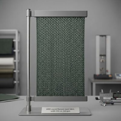 Kain Jaring Aramid Kekuatan Tarik Tinggi Tahan Api 600D untuk Pakaian Pelindung