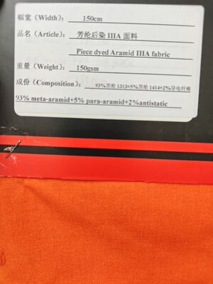 Kain Aramid IIIA Lebar 150cm dengan Ketahanan Api Permanen dan Sifat Anti-Statik untuk Pakaian Pelindung