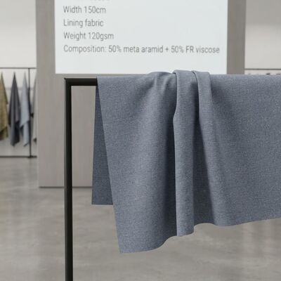 50% Meta-Aramid 50% Viscose FR Lapisan Kain - Tahan Api Permanen 120 gsm untuk Pakaian Pelindung