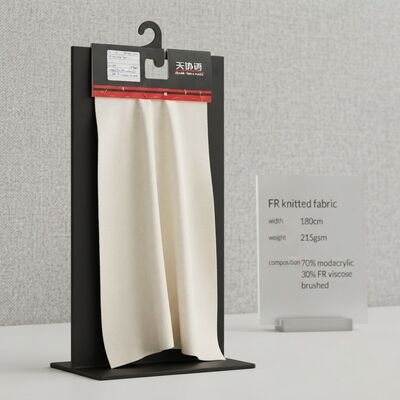 Kain Rajut FR Lebar 180cm Berat 215gsm dengan 70% Modakrilik 30% Viskosa FR untuk Aplikasi Tahan Api