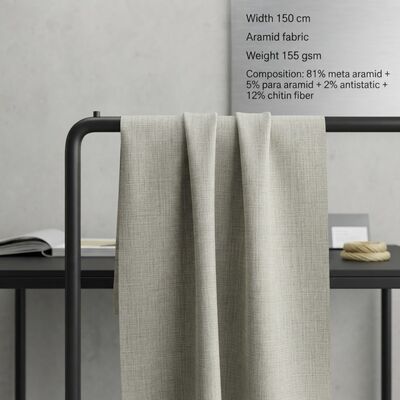 Kain Meta Aramid Antistatik tahan api dengan Serat Chitin untuk Pakaian Pelindung