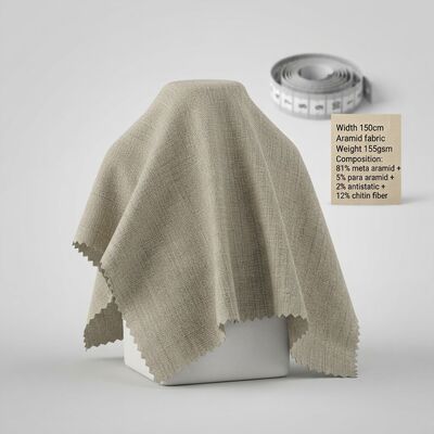Kain Meta Aramid Antistatik tahan api dengan Serat Chitin untuk Pakaian Pelindung