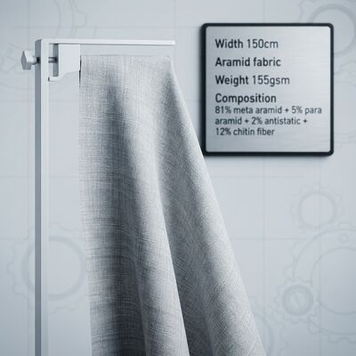 Kain Meta Aramid Antistatik tahan api dengan Serat Chitin untuk Pakaian Pelindung