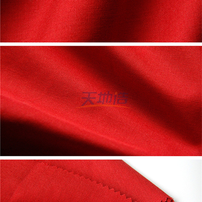 Kain Meta Aramid Merah 93% Meta Aramid 5% Para Aramid 2% Antistatis 150gsm