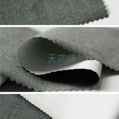 Kain Fiber Meta Aramid Abu-abu Dengan PTFE 150gsm Untuk Lapisan Pakaian Pemadam Kebakaran