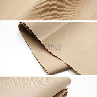 Twill Meta Aramid Fabric Dengan Spandex 160gsm Khaki Anti Arc Clothing For Petroleum