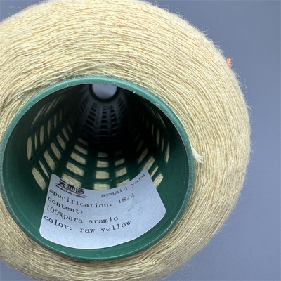 66TEX Para Aramid Fiber Benang Raw Yellow Ne18/2 Untuk Sarung Tangan Tahan Potong