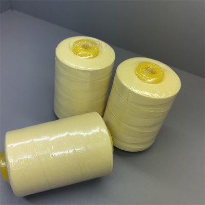 60TEX Ne30/3 Benang Jahit Para Aramid Kuning Mentah Dengan Kekuatan Tinggi
