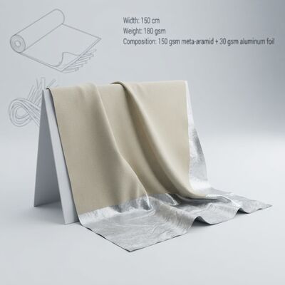 Aluminium Foil Meta Aramid Fabric dengan Resistensi Panas Retardant Api dan Panjang Disesuaikan
