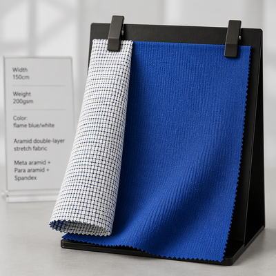 Kain Aramid Elastis Berlapis Ganda dengan Ketahanan Api Inheren dan Ketahanan Sobek Tinggi untuk Pakaian Pelindung